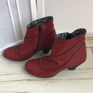 Fly London red ankle high booties, size 38, excellent condition